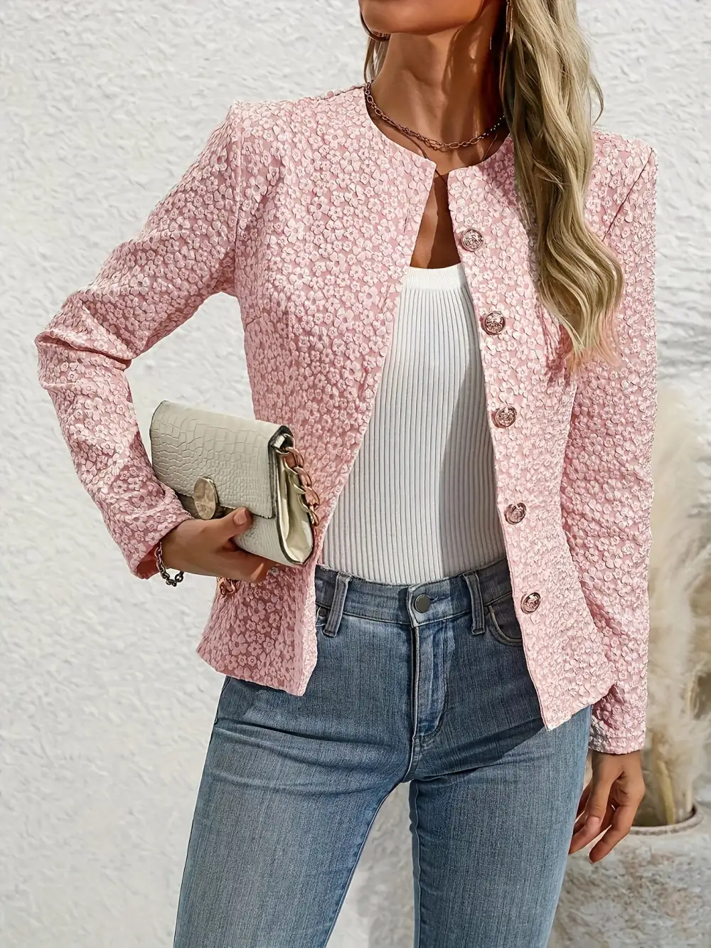 Lapel-Collar Slim-Fit Lightweight Tailored Blazer