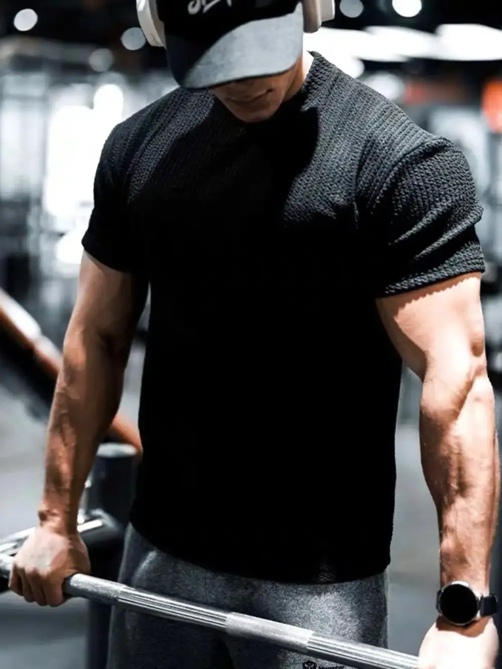 Woven Short Sleeve Crew Neck Tee