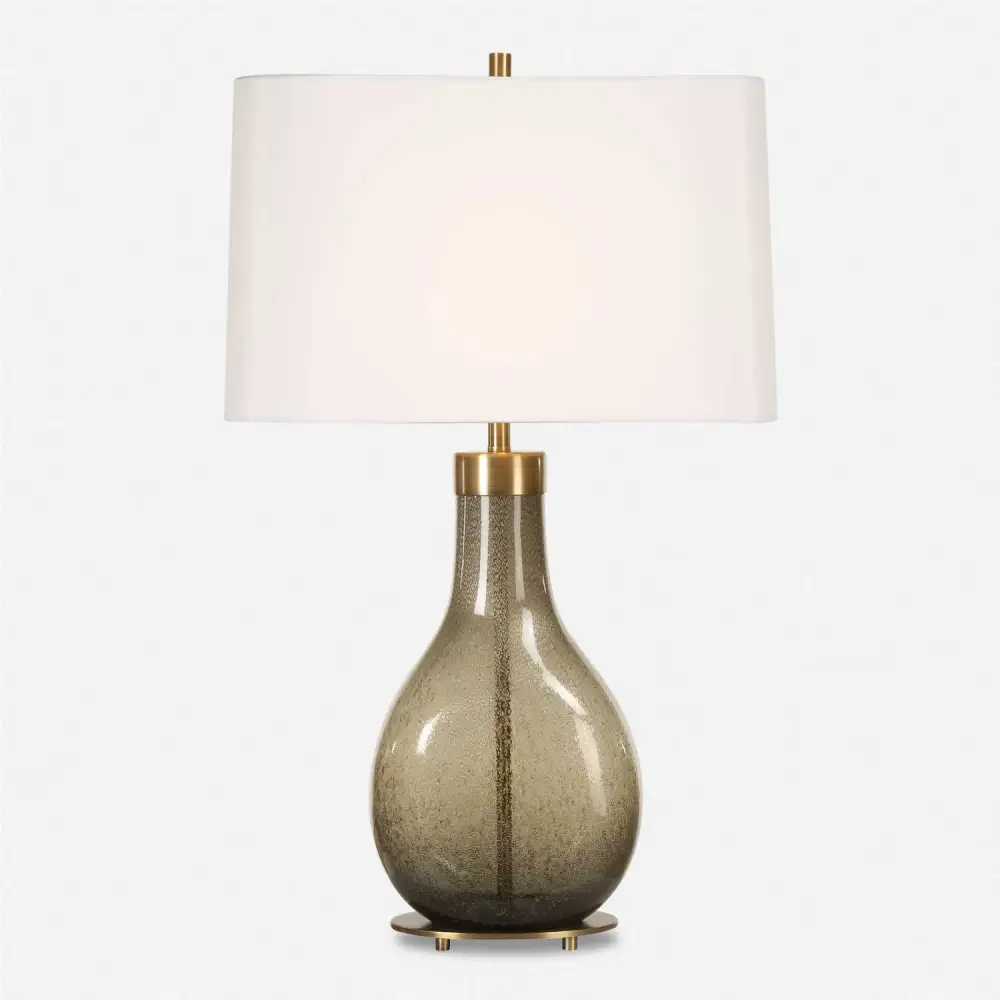 Seeded Teardrop Glass Table Lamp