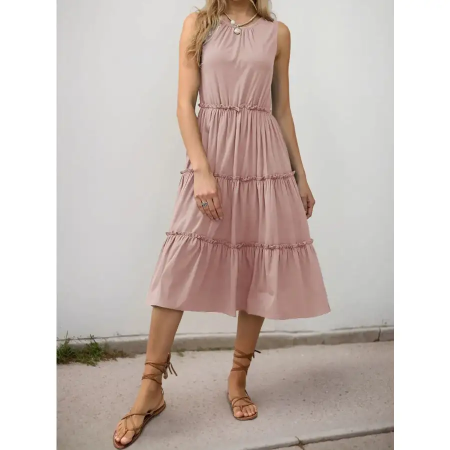 Frill Tiered Midi Dress