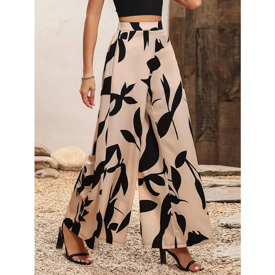 Modern Printed Wide Leg Pants