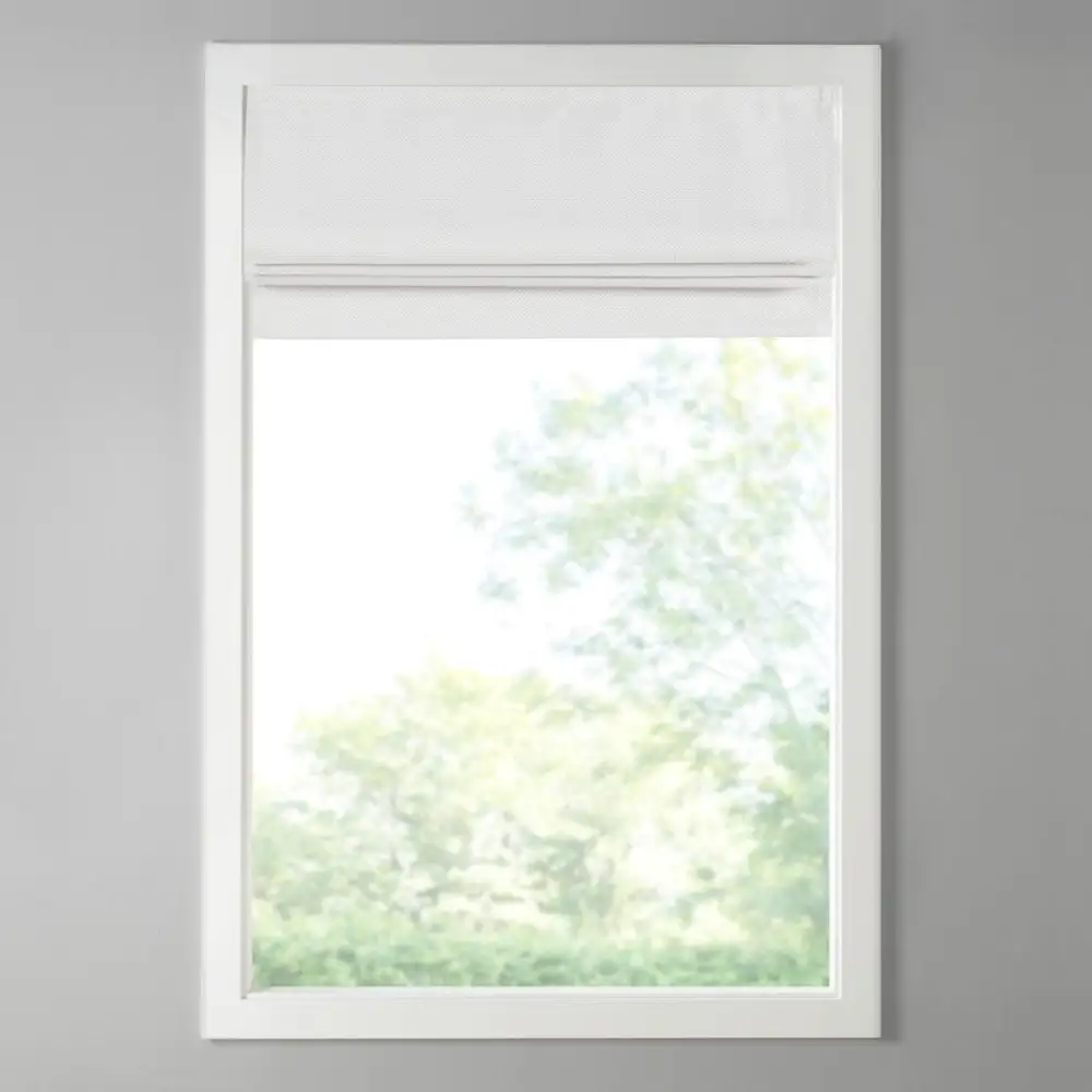 Polished Room Darkening Polyester Basketweave Cordless Roman Shade