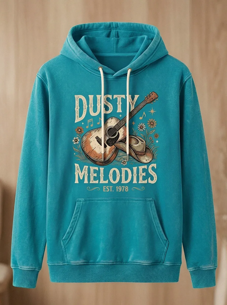 Americana Guitar Cowboy Country Music Graphic Hoodie