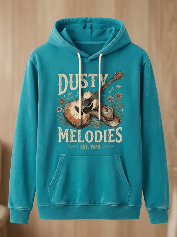 Americana Guitar Cowboy Country Music Graphic Hoodie