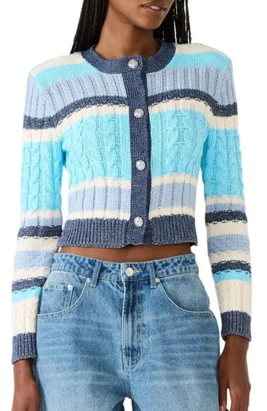 Silver Cotton Blend Relaxed Top