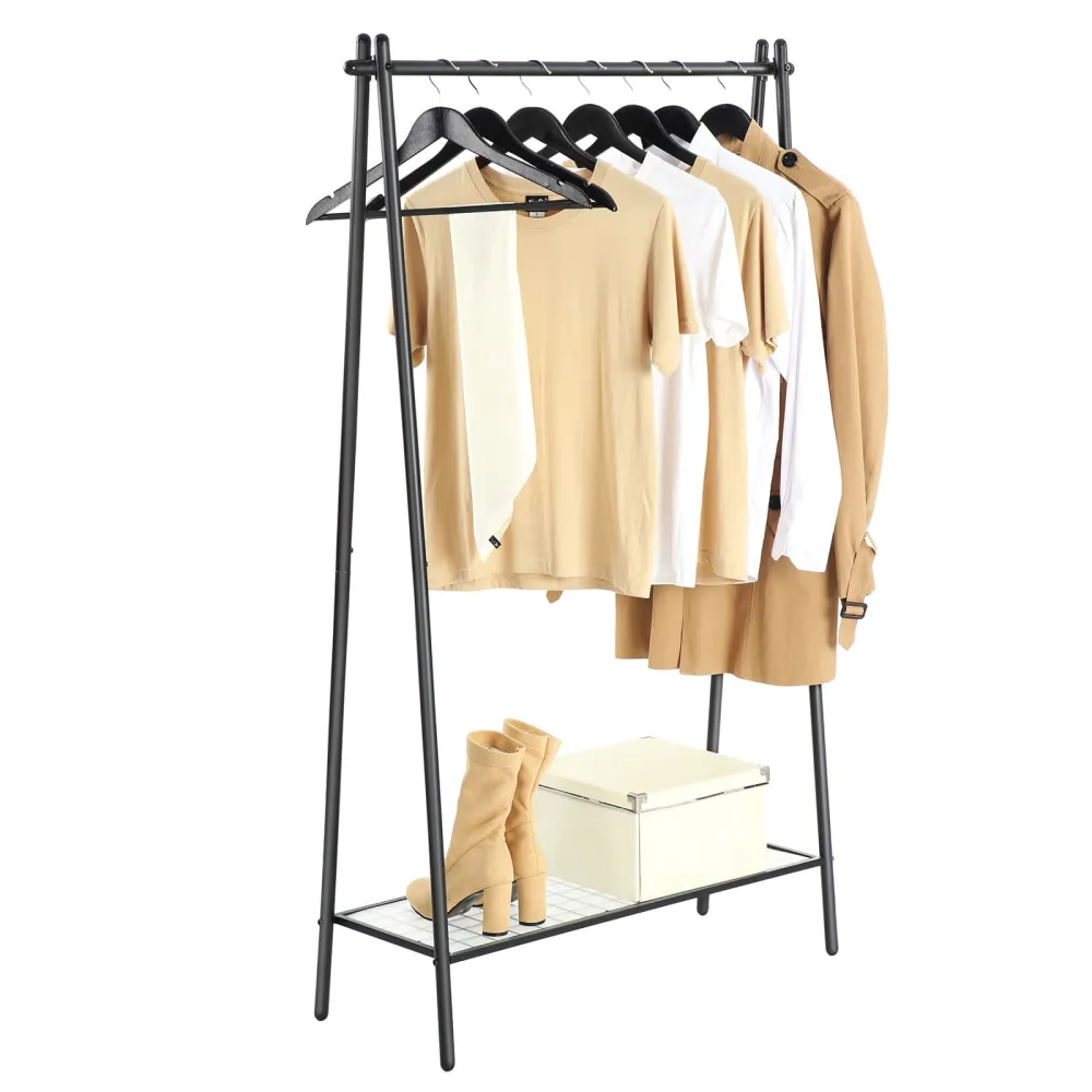 Single Rod Garment Rack With Shelf