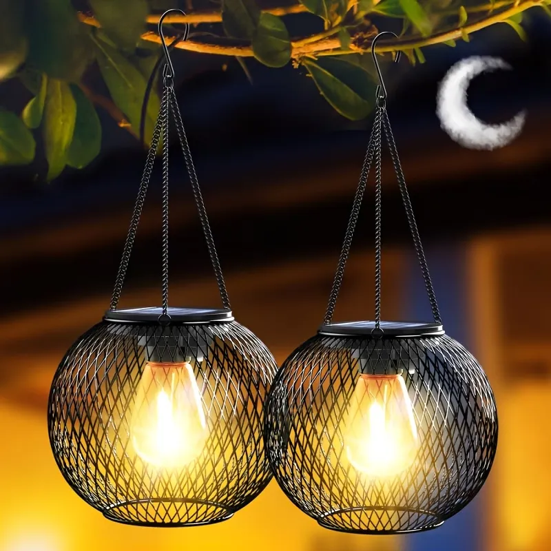 2 Pcs Wire Mesh Outdoor Pendant Light