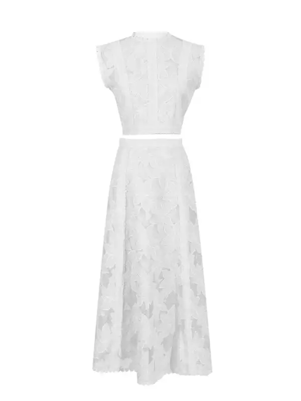 Modern Round Neck Sleeveless Detail Coordinated Set