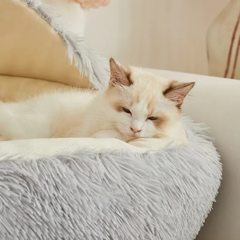 Plush Cave Cat Bed