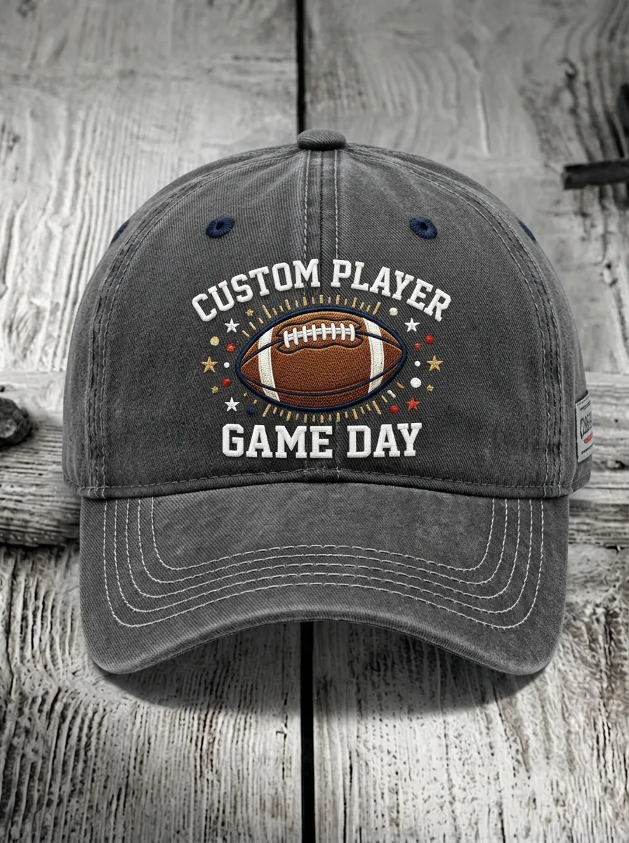 Unisex American Football Lover Custom Player Game Day Printed Baseball Cap