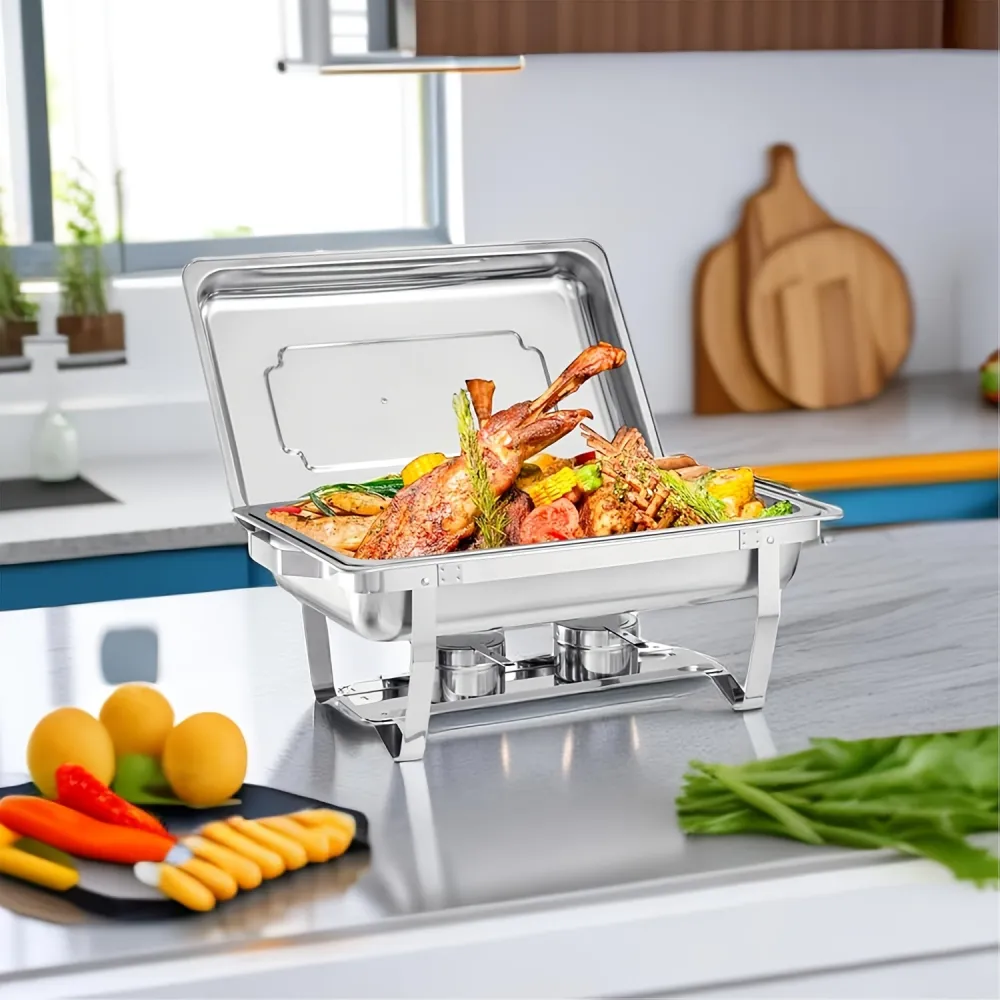 Stainless Steel Chafing Dish with Lid, Buffet Server for Keeping Food Warm
