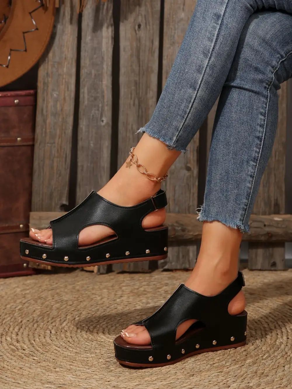 Wedge Pu Sandals