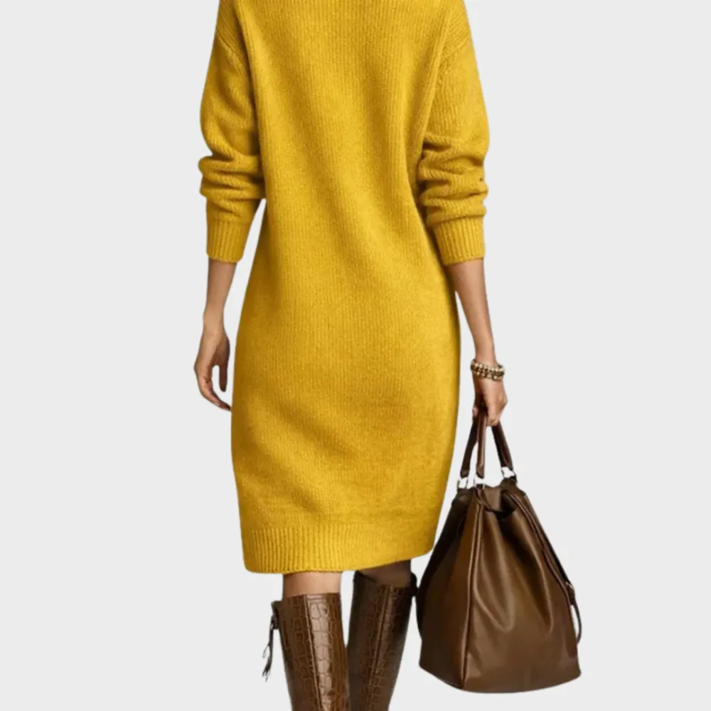 Knit Detail Relaxed Casual Dress