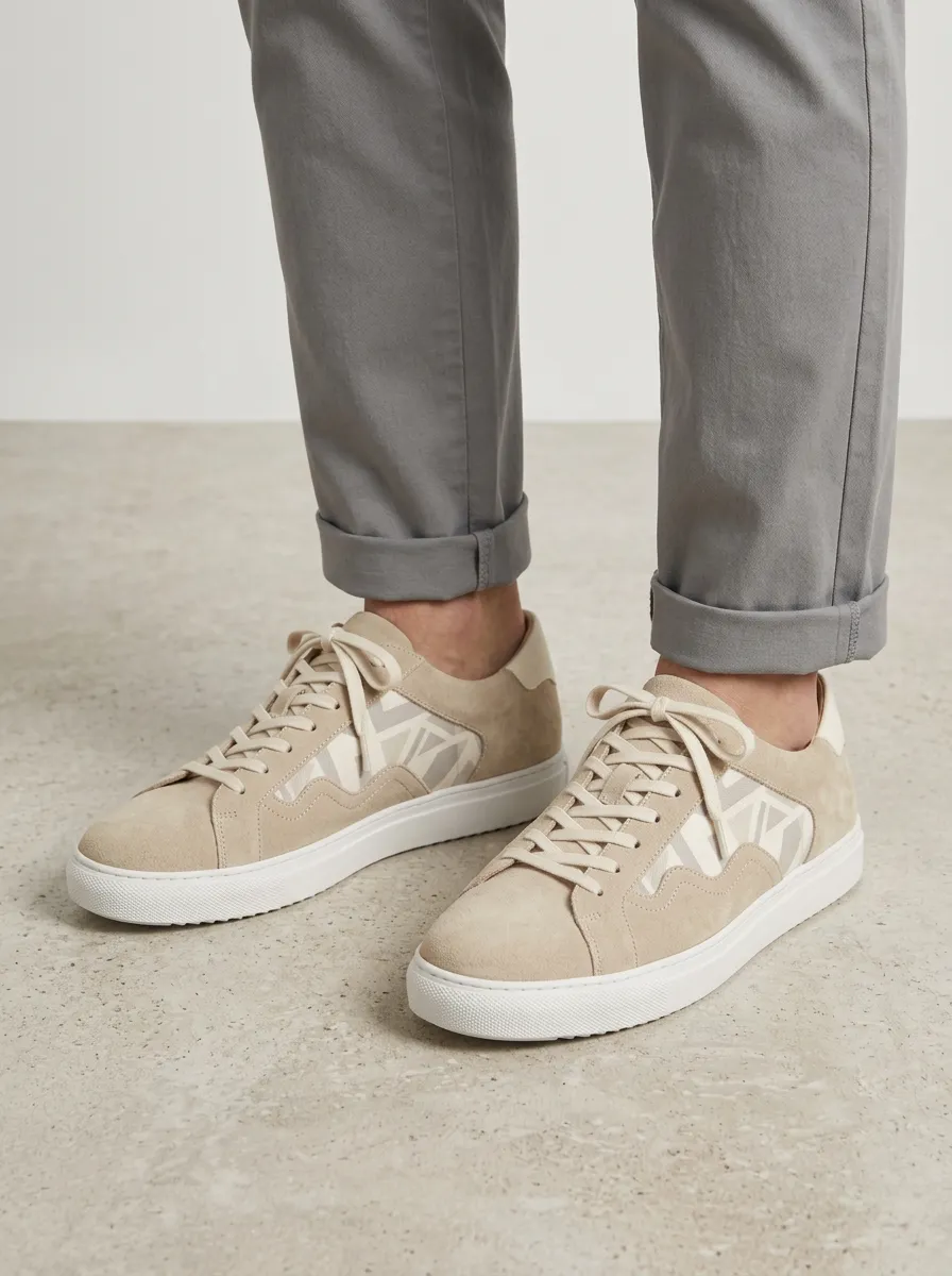 Unisex Minimalist Geometric Pattern Printed Casual Shoes