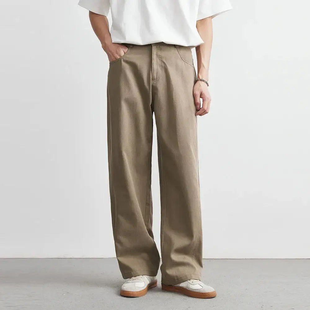 Cotton Twill Wide Leg Pants