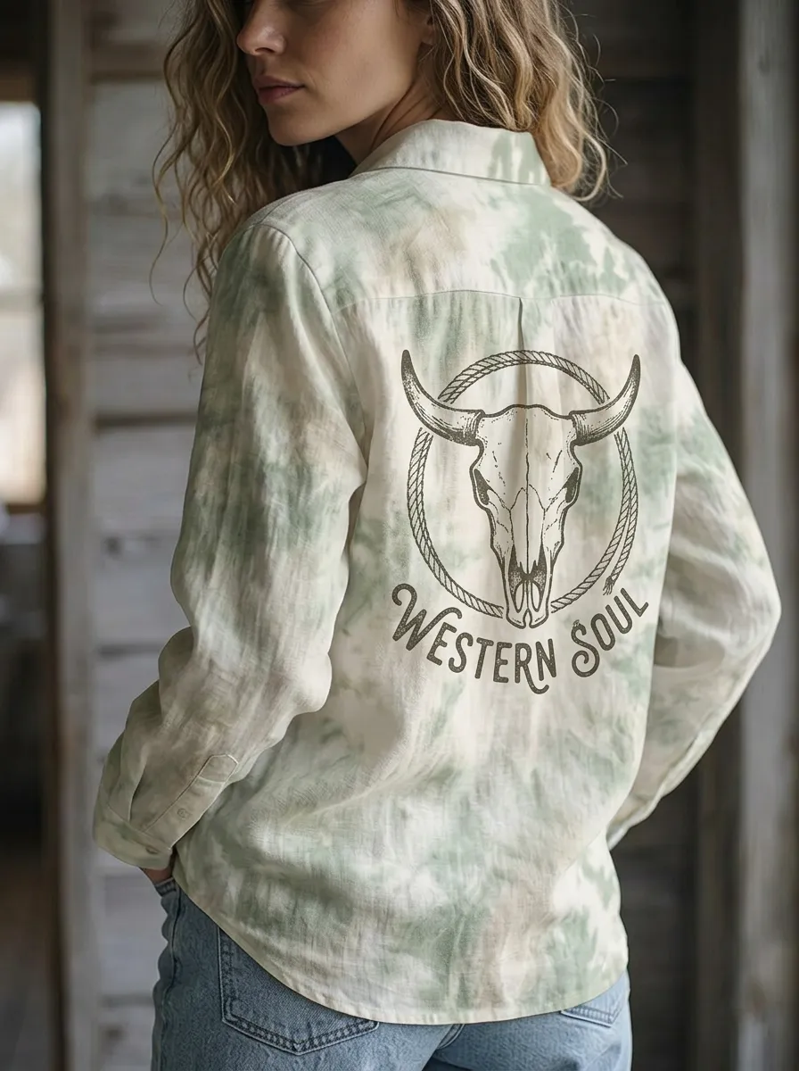 Western Soul Bull Casual Shirt