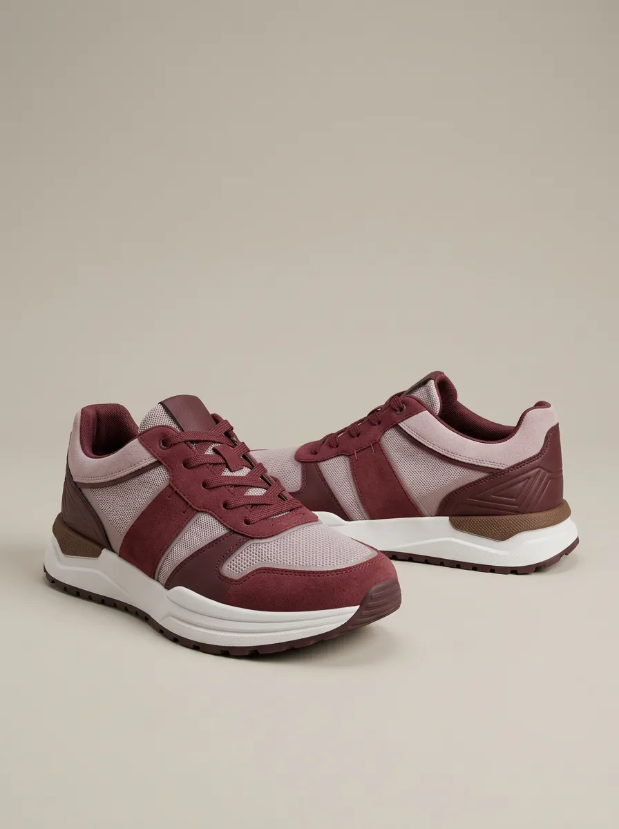 Unisex Everyday Casual Suede Mesh Print Sneakers