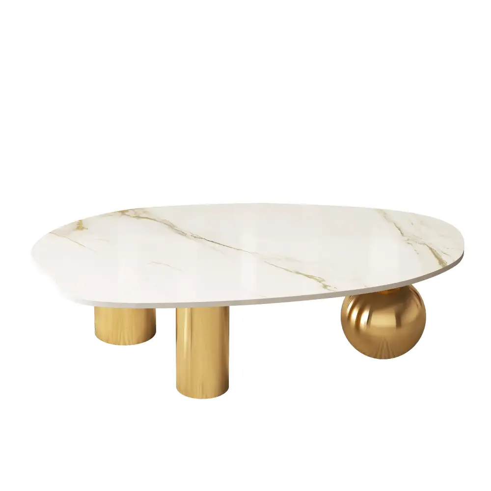 Sculptural Stone And Sphere Coffee Table