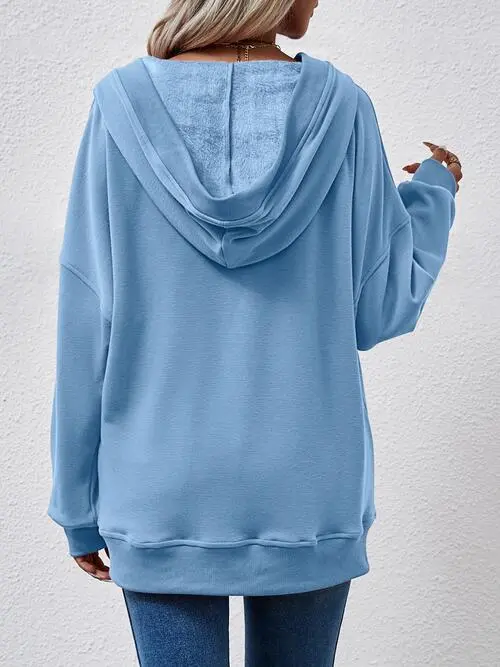 Long-Sleeve Drop-Shoulder Hoodie