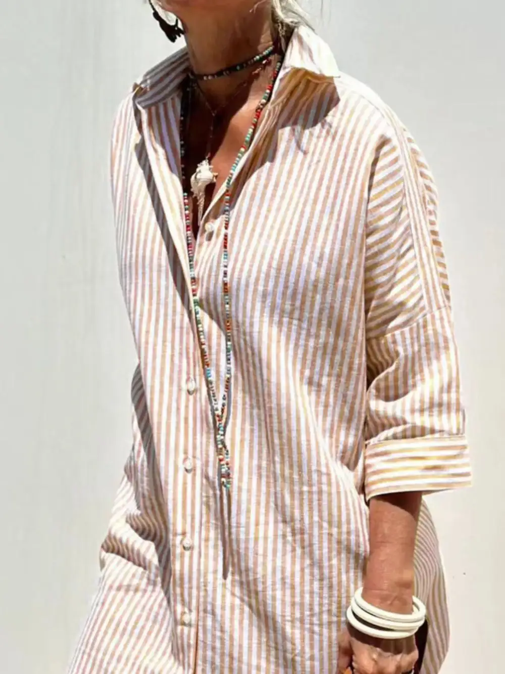 Full Size Button-Down Midi Dress Plus Size