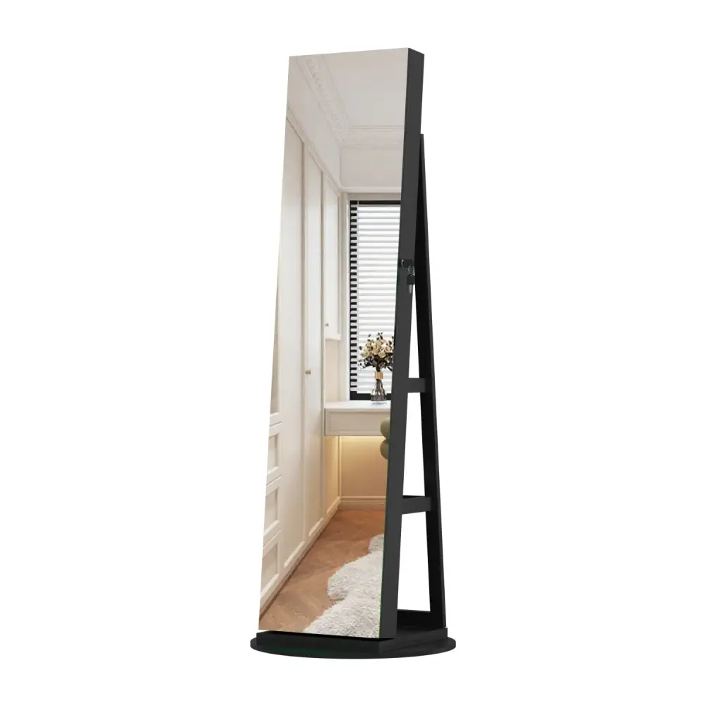 Swivel Jewelry Cabinet with Full-Length Mirror