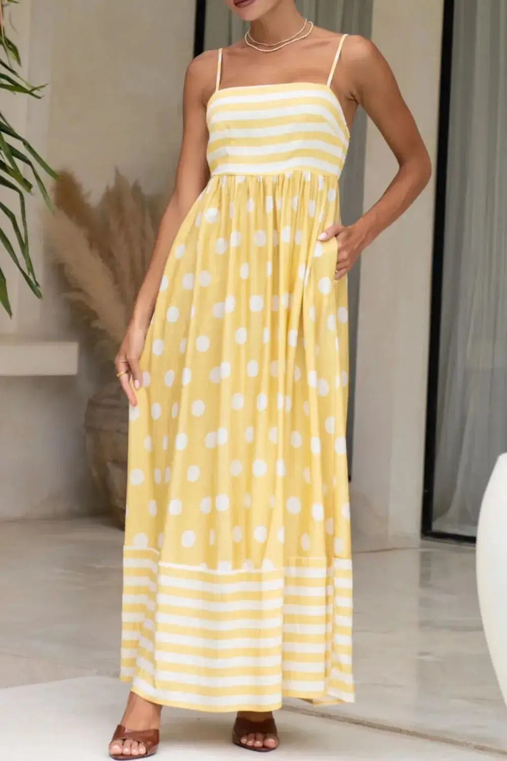 Elegant Square Neck Casual Dress