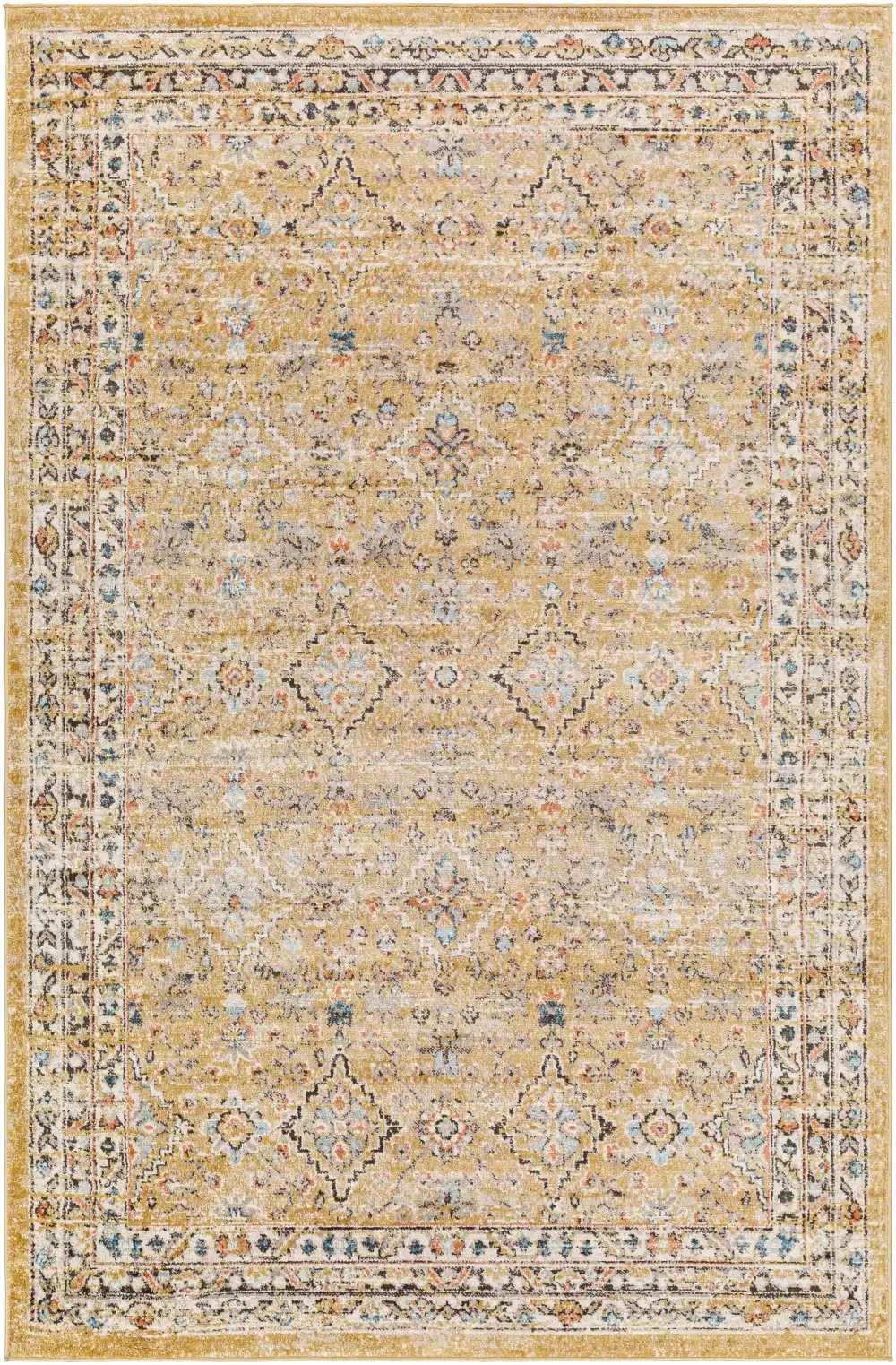 Refined Traditional Polypropylene Area Rug Styled Floor Accent