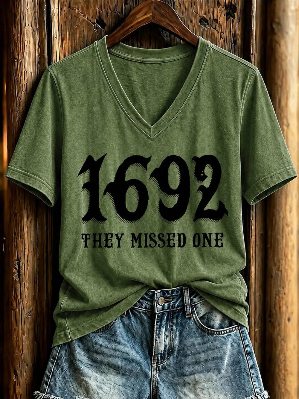 Women's Casual Halloween Witch Print T-Shirt