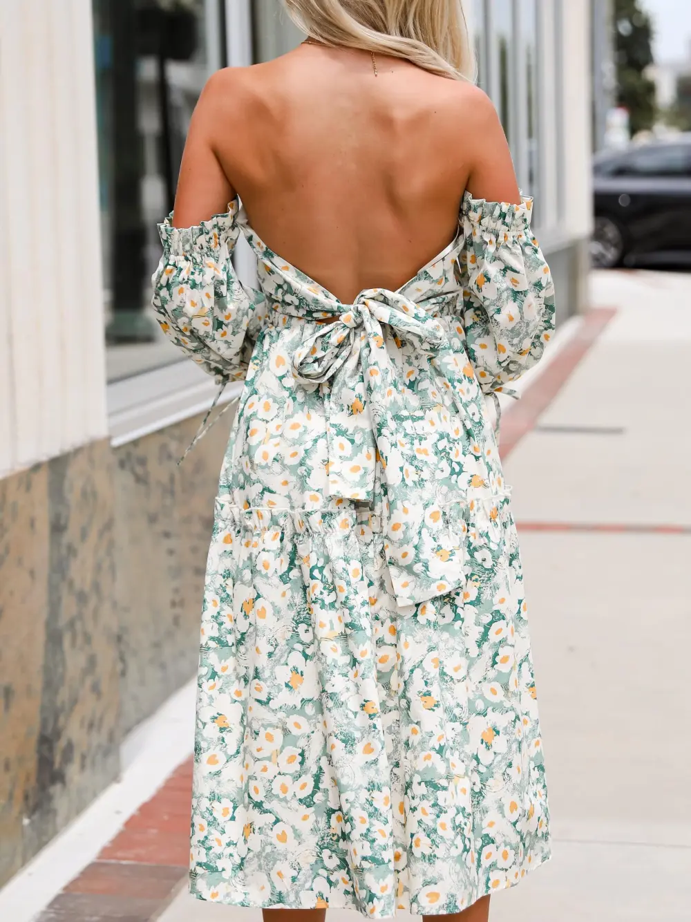 Floral Off-The-Shoulder Midi Dress
