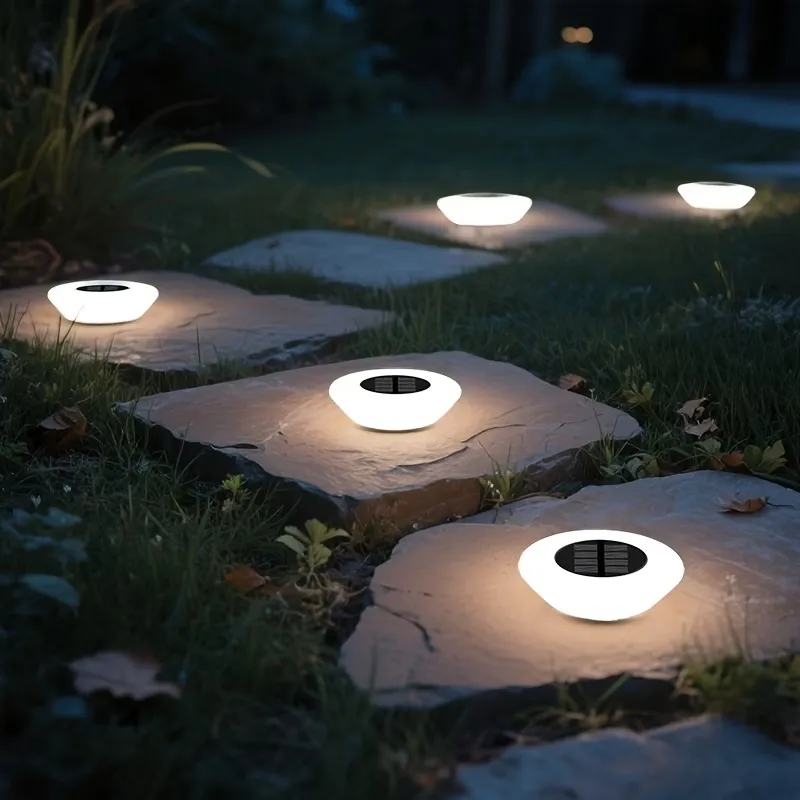 4 Pcs Outdoor Solar Disk Lights
