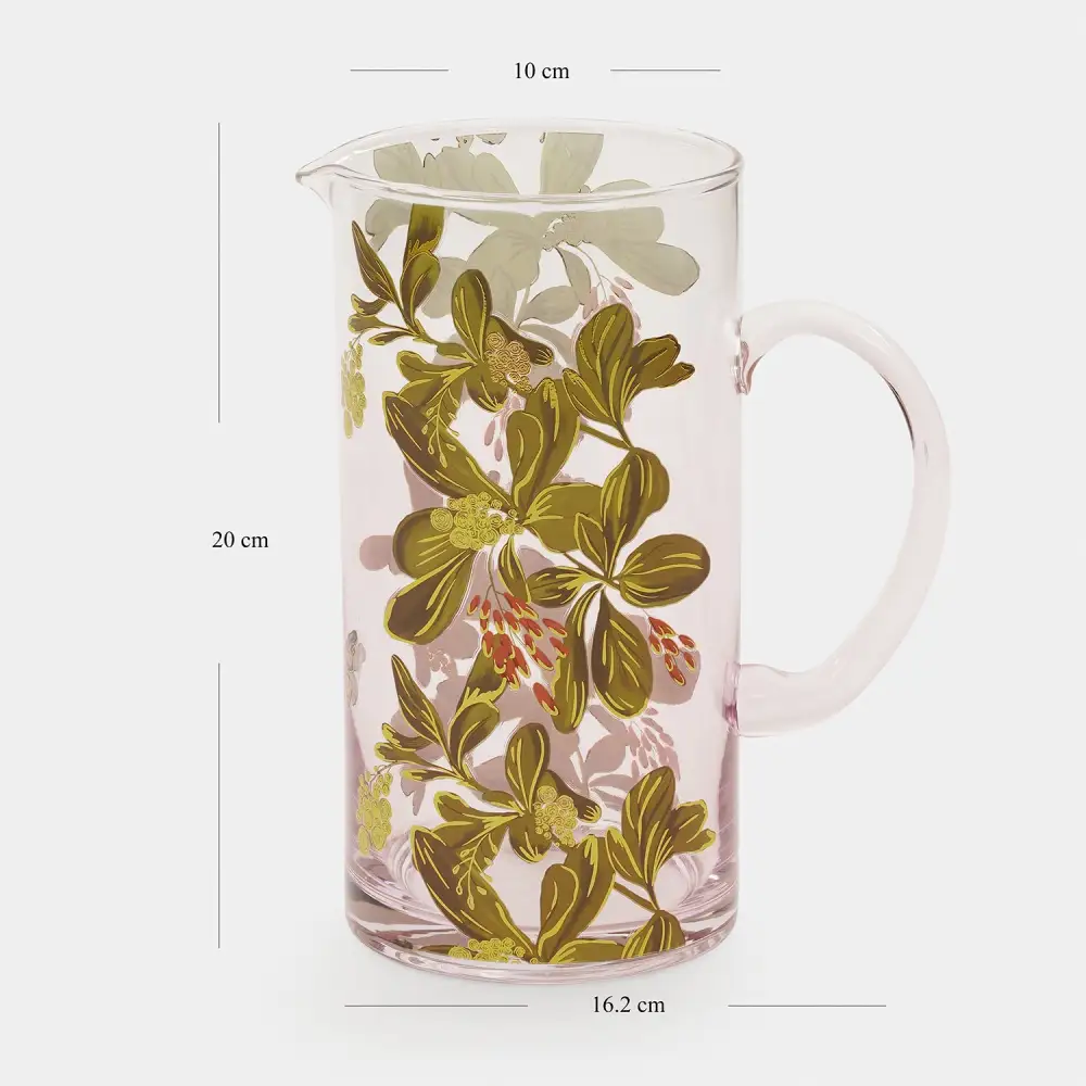 Floral Glass Serving Jug