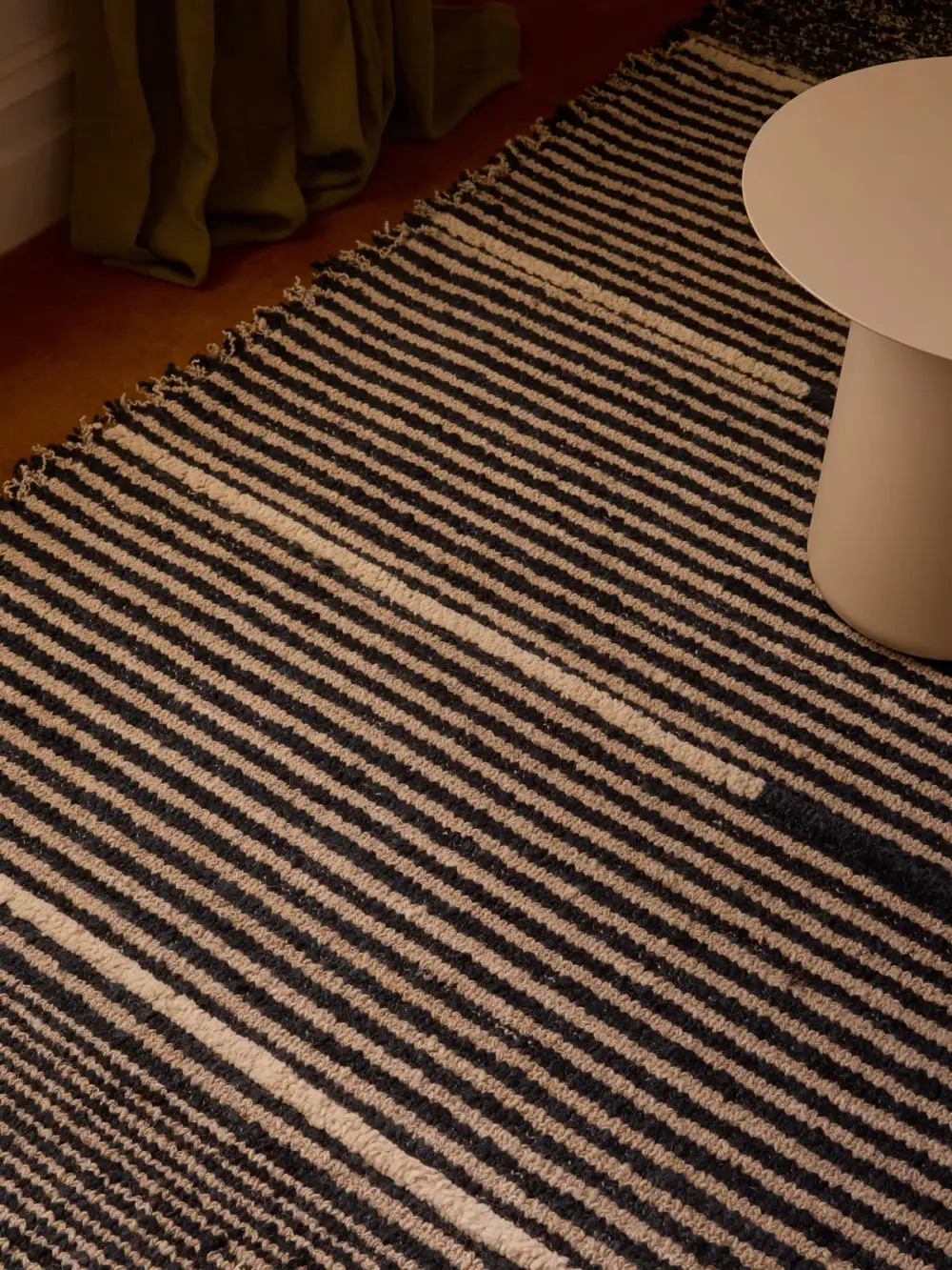 Wool Striped Contemporary Understated Area Rug