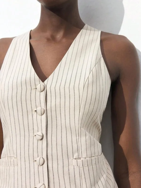 Khaki Everyday Casual Vest