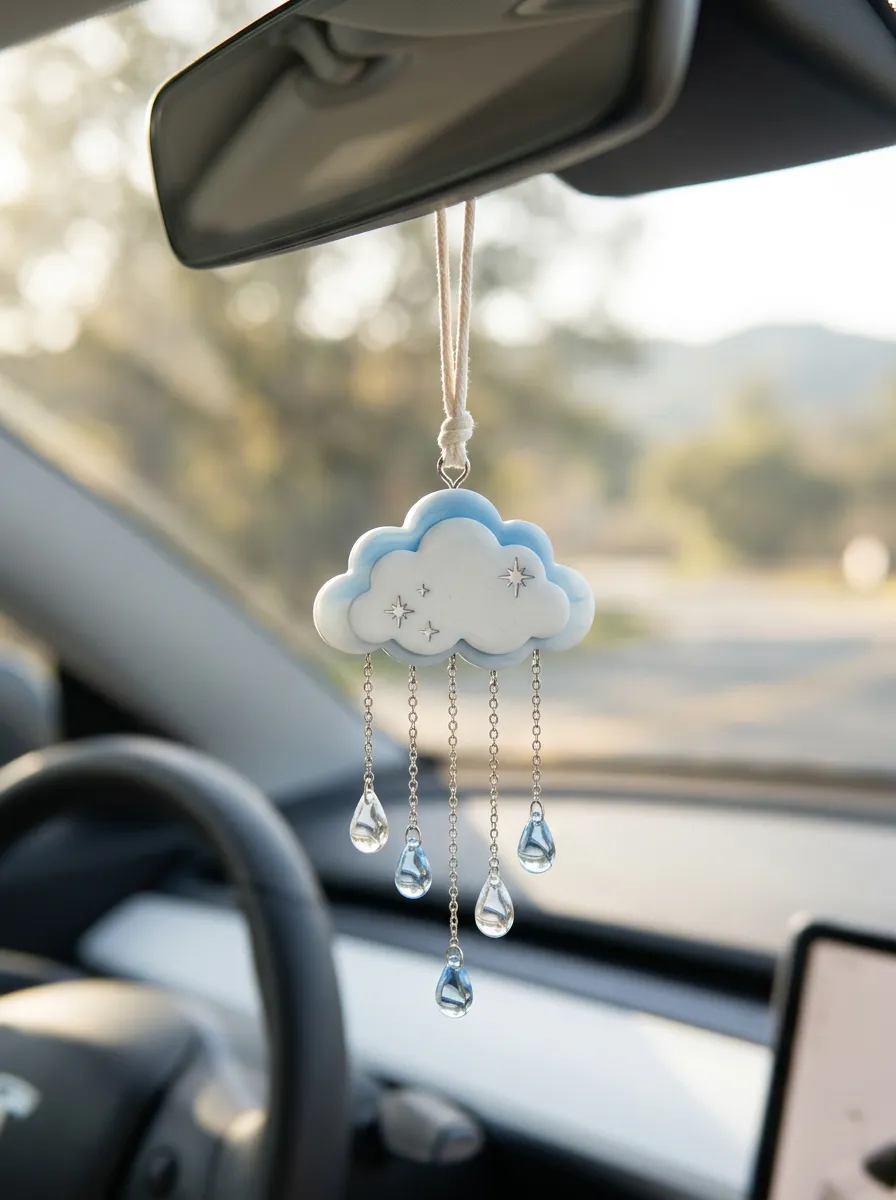 Cloud Rearview Mirror Hanging Ornament