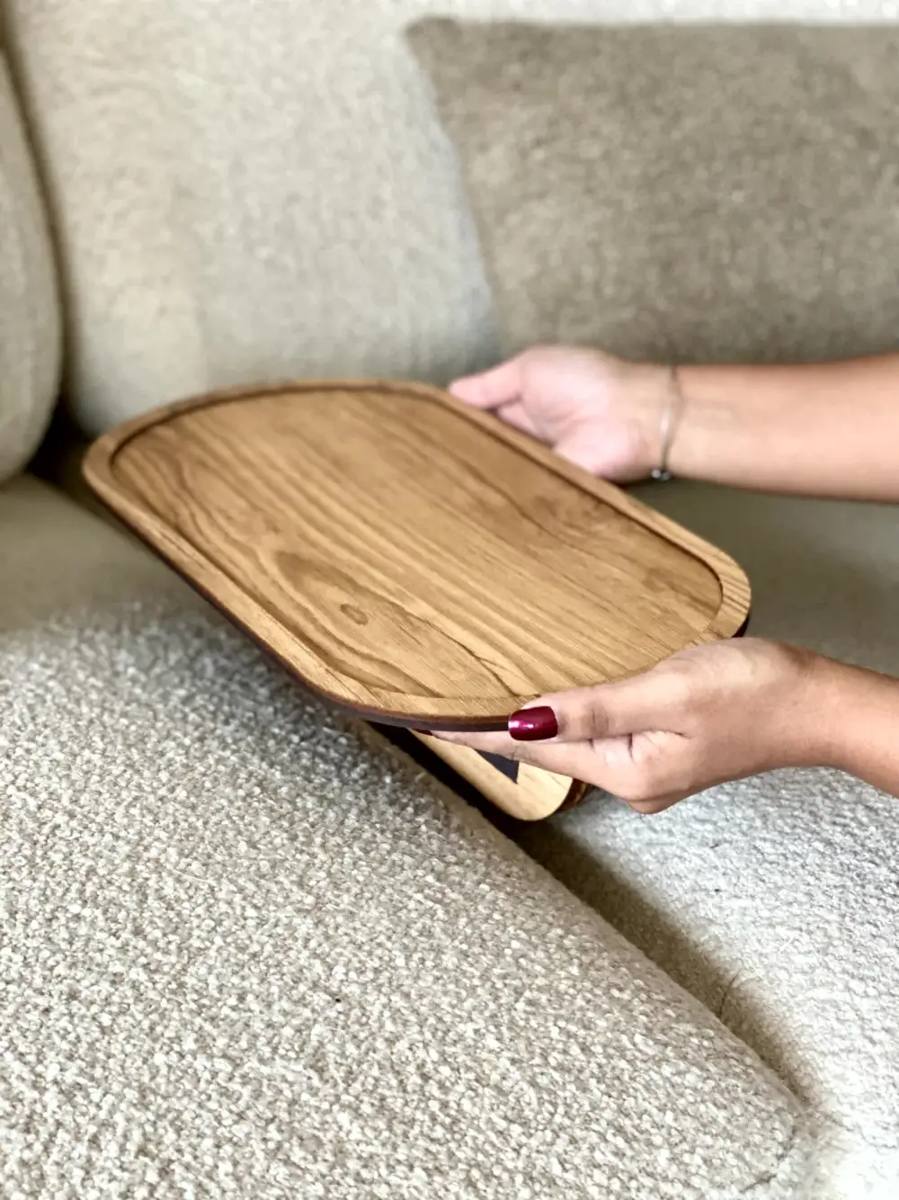 Elm Sofa Tray Light Brown