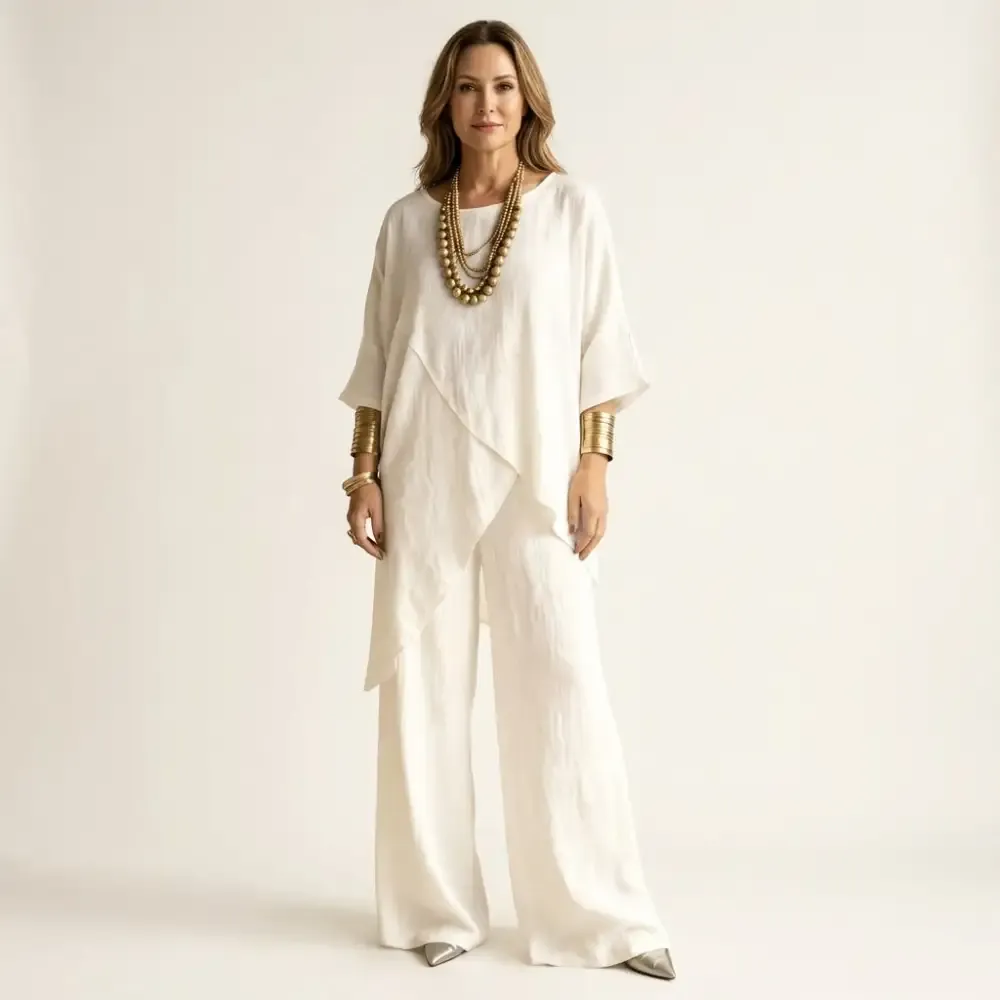🔥New Arrivals & Special Offers-Women's Casual Tunic and Wide Leg Pants Set
