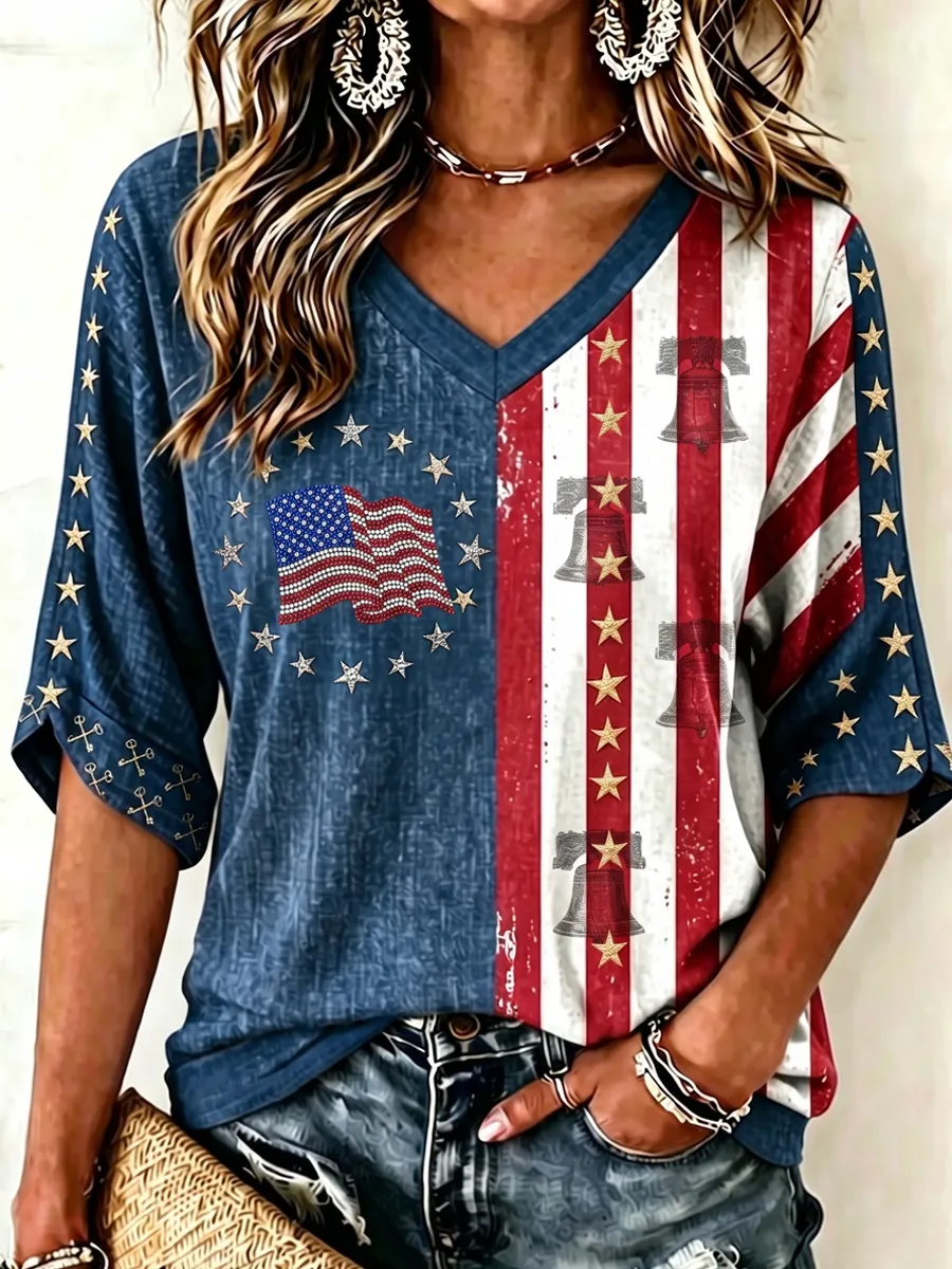 Women'S 250Th Anniversary Faith Printed Casual Top