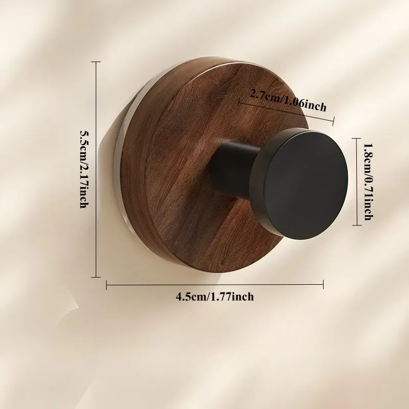 2 Pcs Stylish Wooden Wall Hook