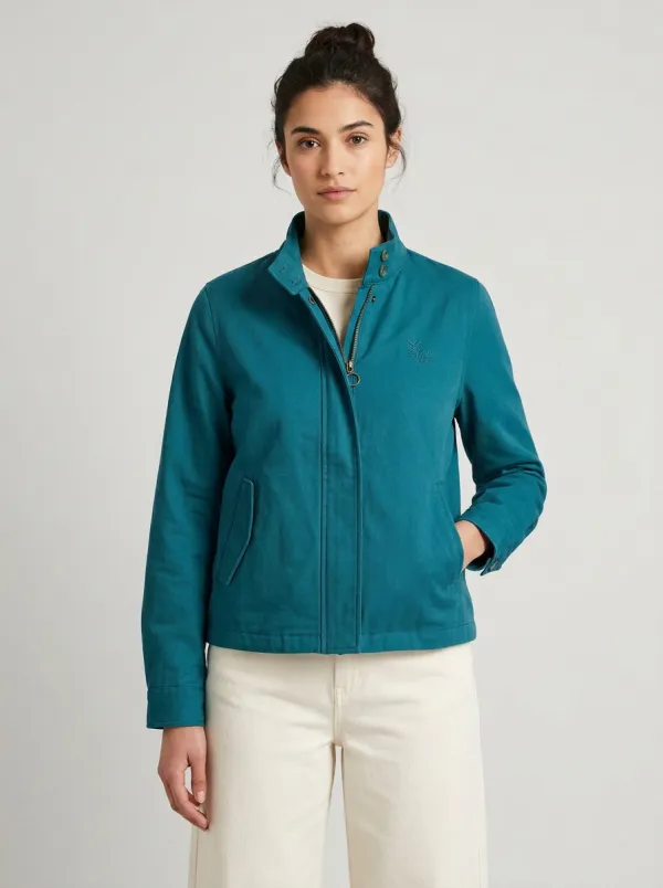 Women's Minimalist Fern Leaf Embroidered Jacket