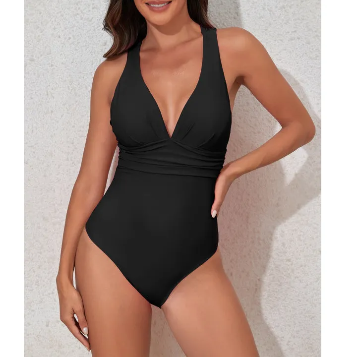 Women's Sleek Crisscross One-Piece Swimsuit
