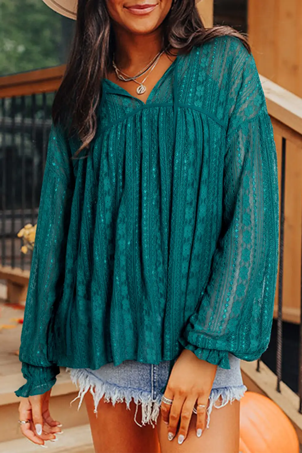 Lace Trim Blouse
