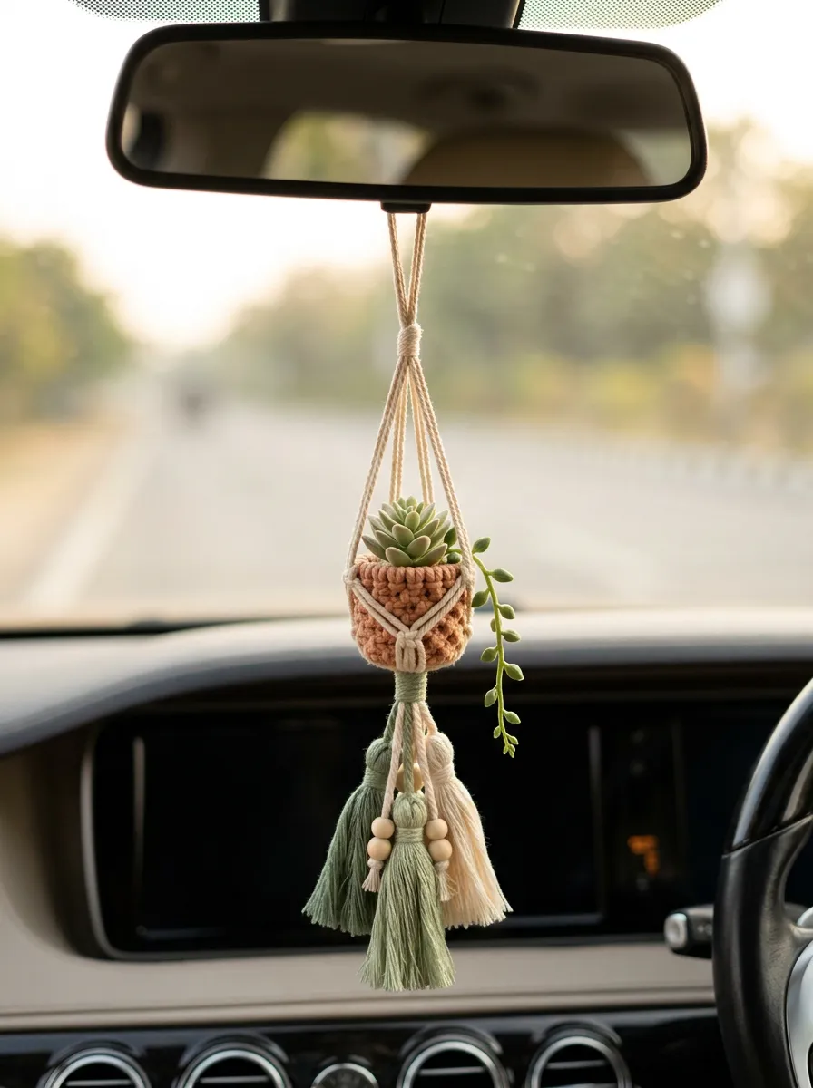 Tassel Plant Rearview Mirror Hanging Ornament