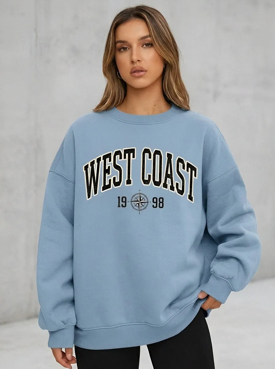 Women's West Coast 1998 Compass Printed Sweatshirt