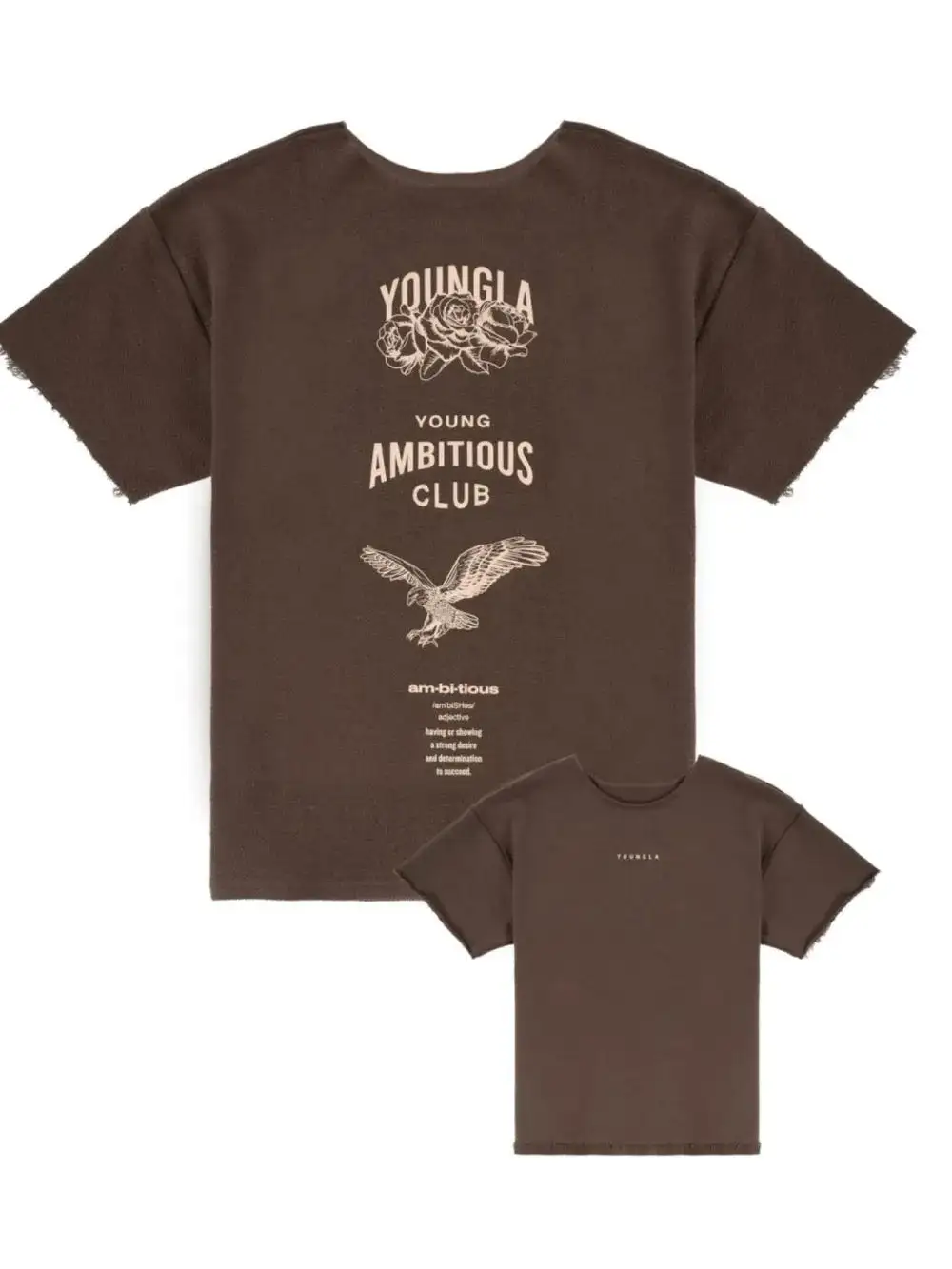 Plain Front Graphic Crew Neck Short Sleeve Tee