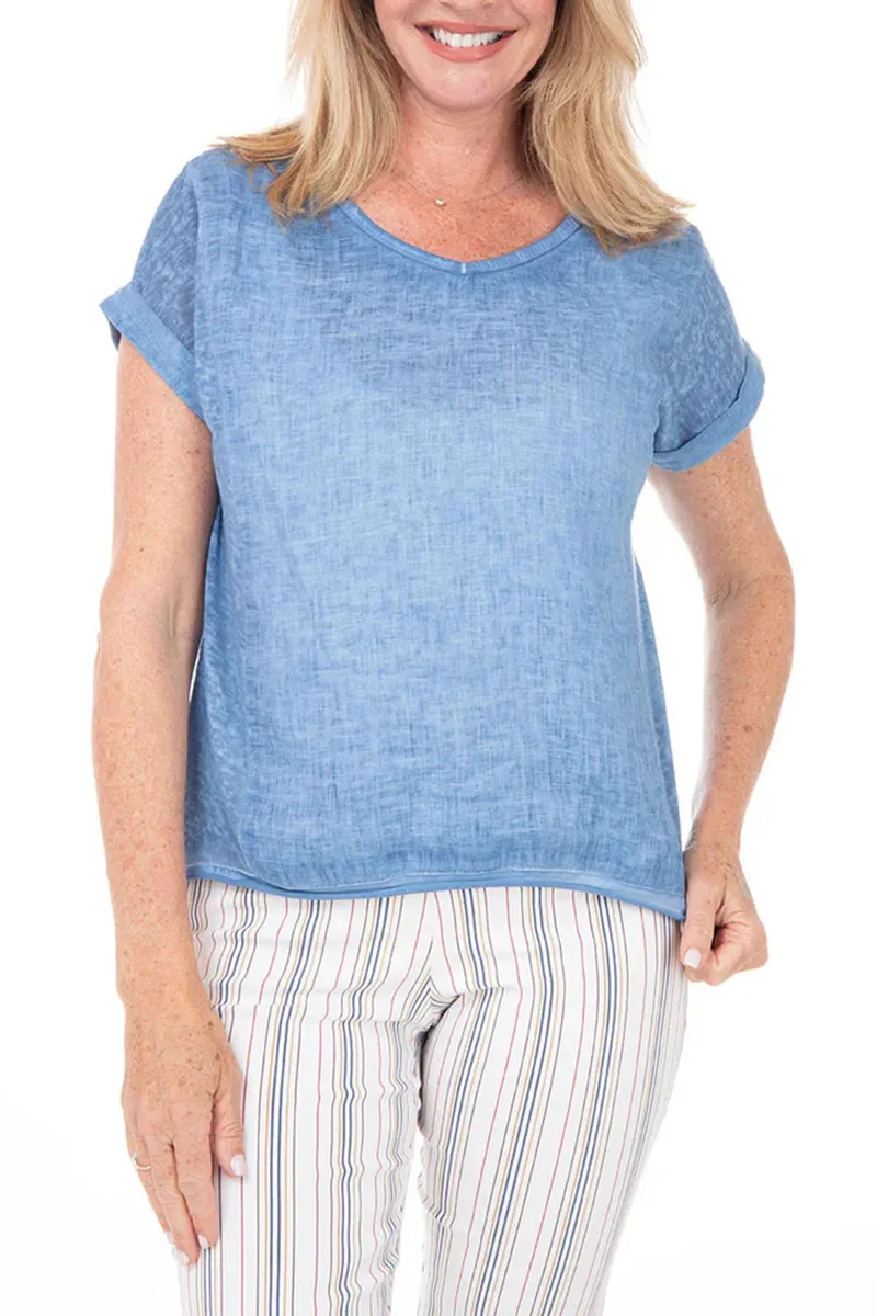 V-Neck Linen Tee