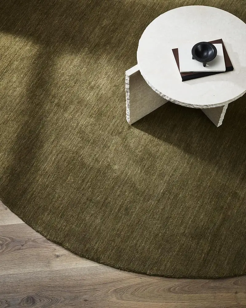 Wool Contemporary Textured Round Area Rug