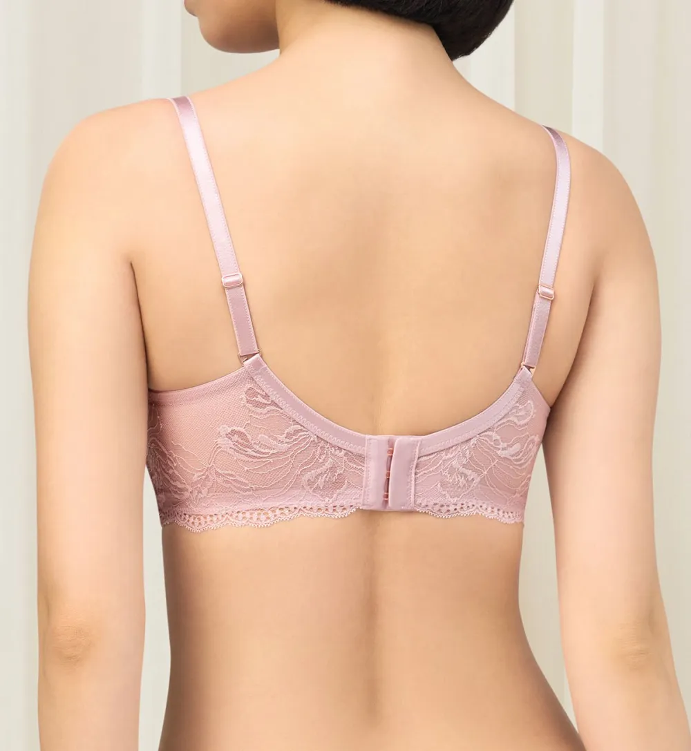 Women's Clean-Line Non-Wired Padded Lace Molded Breathable Bra