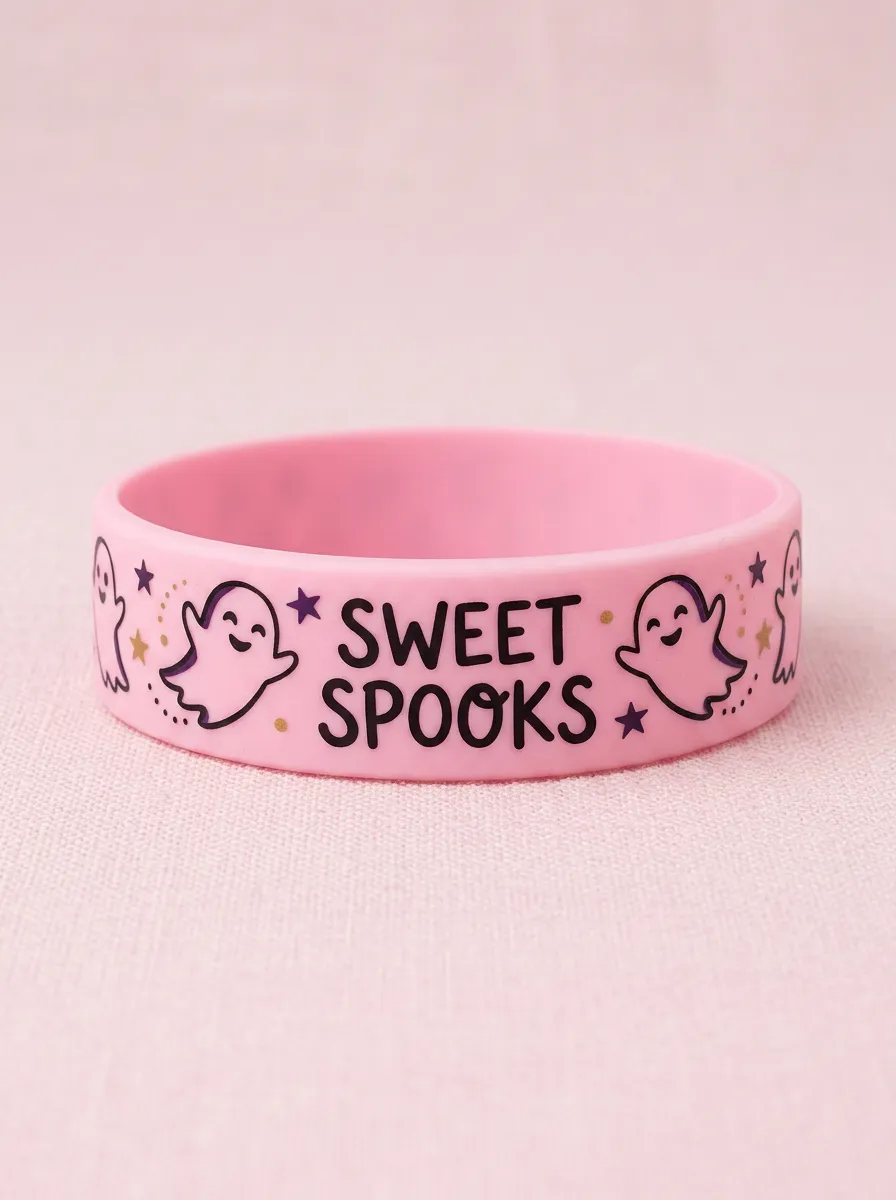 Moonlit Ghost Star Halloween Graphic Wristband