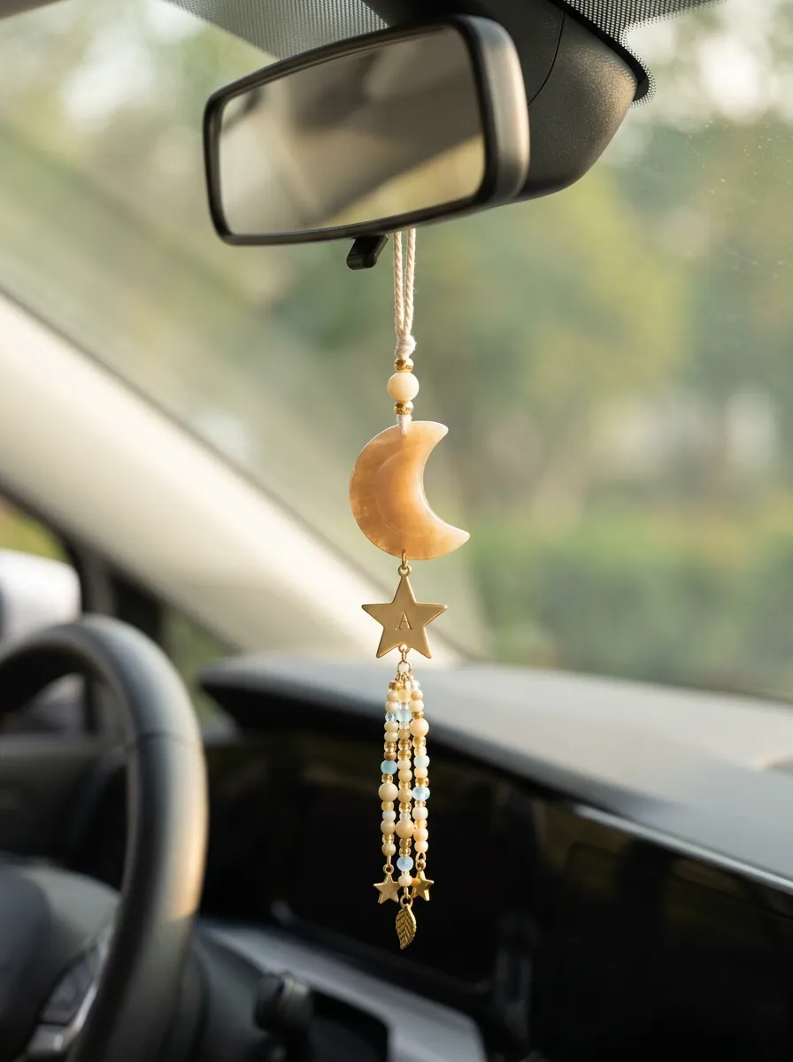 Modern Beaded Rearview Mirror Hanging Ornament