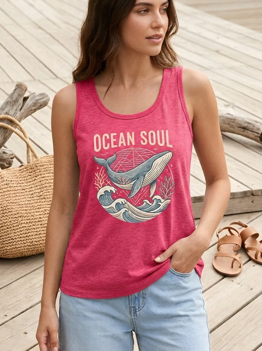 Ocean Lover Whale Tank Top Everyday
